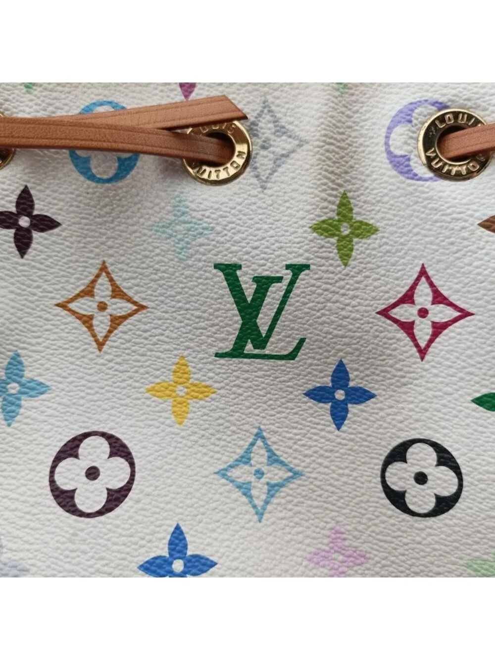 Louis Vuitton Petit Noe Blanc Monogram Multicolor